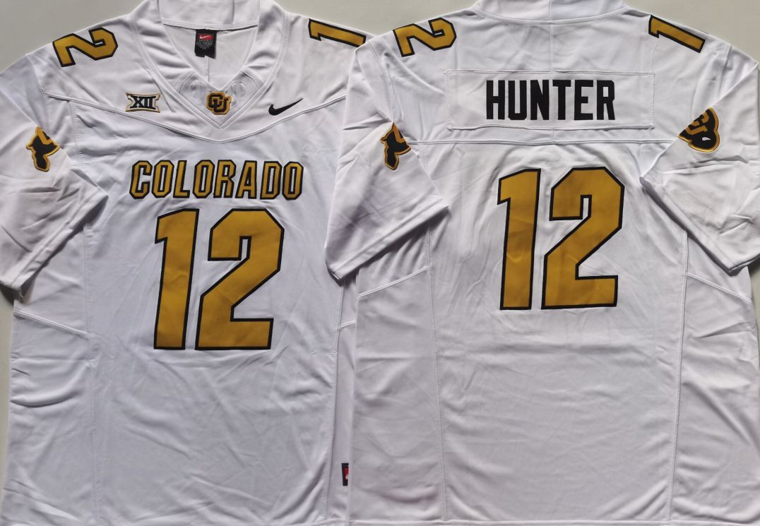 Men Colorado Buffaloes #12 Hunter White 2025 Nike Limited NCAA Jersey style 4